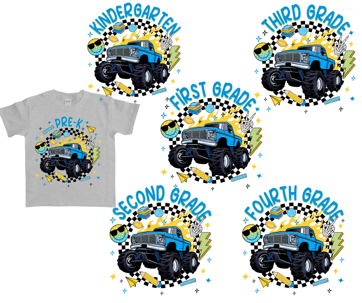 Grade School Monster Truck w/ Checkers