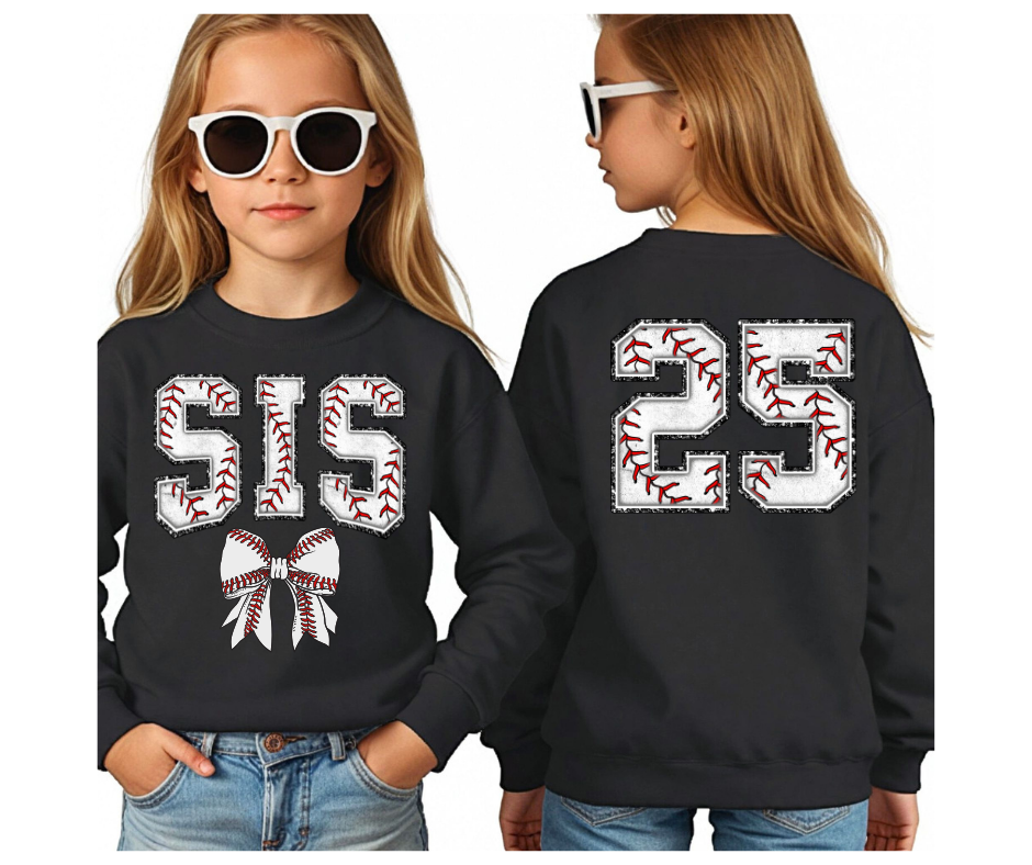 Sis Baseball Bow (Custom)
