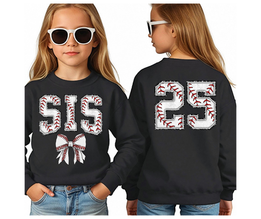 Sis Baseball Bow (Custom)