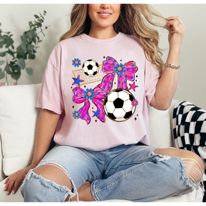 Glitter Soccer Bows